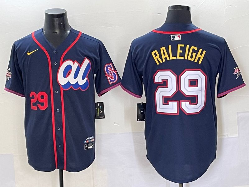 Men 2025 Seattle Mariners #29 Raleigh Blue All star Nike MLB Jersey style 2